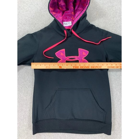 Under Armour Semi-Fitted Storm Hoodie Sweatshirt‎ (Women's Small) Black/Pink - Picture 6 of 12